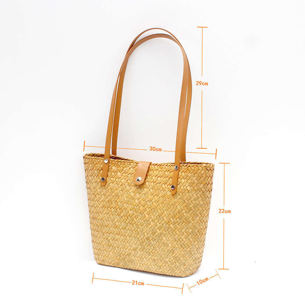 straw bag hand bag Versatile Vacation Style Handbag Insulated Shoulder Straws for Summer Outings