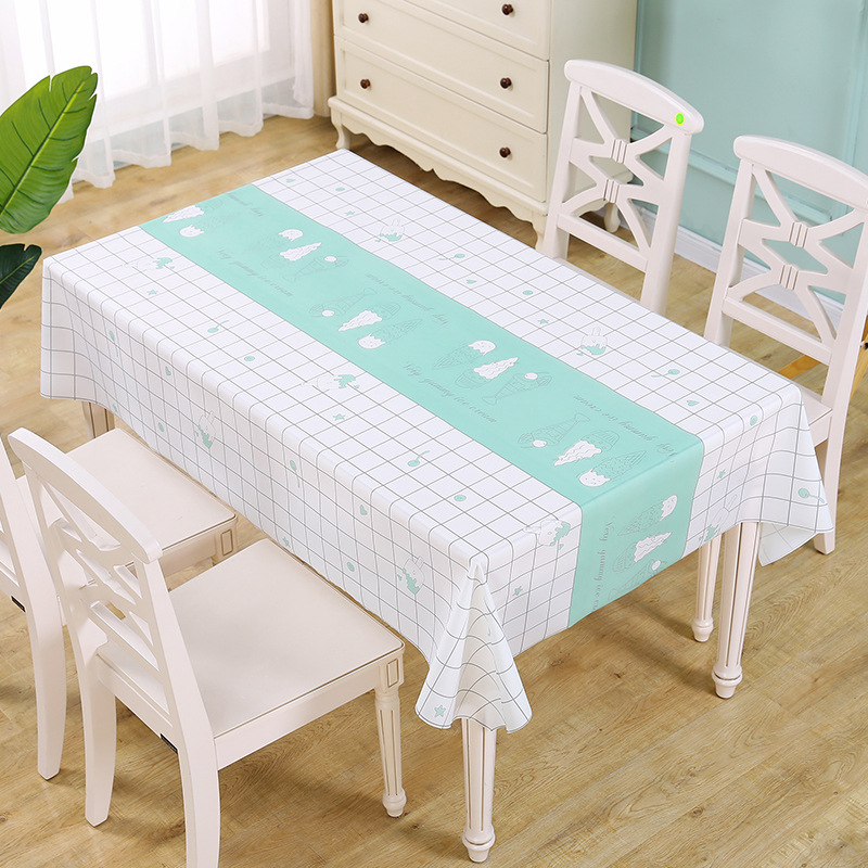 A893 Internet celebrity simple ins style Nordic plaid tablecloth waterproof and wash-free table cloth PEVA table cloth oil-proof table mat table cloth