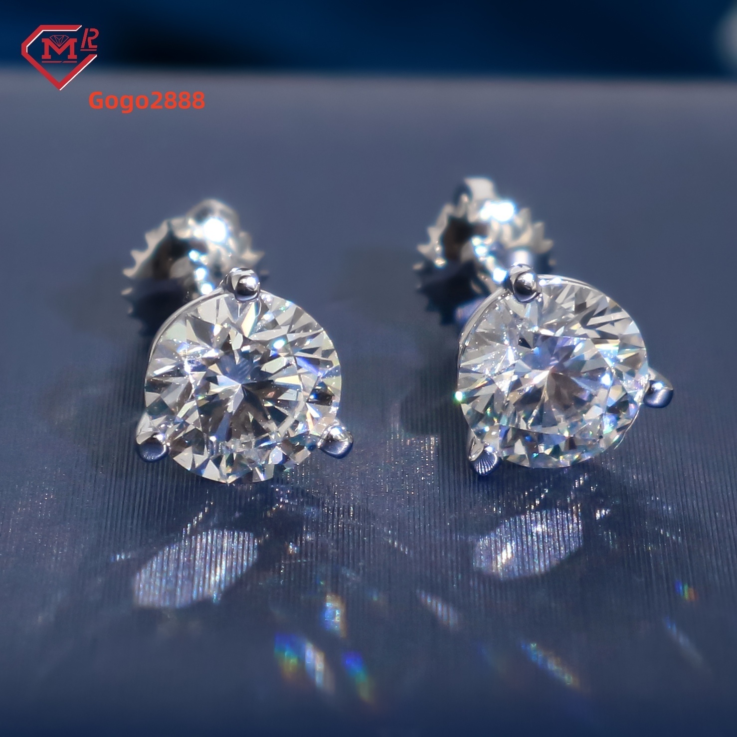 Gorgeous Moissanite Stud Earrings Solid 925 Silver 3 Prong Screw Back Moissanite Earrings for Men Women