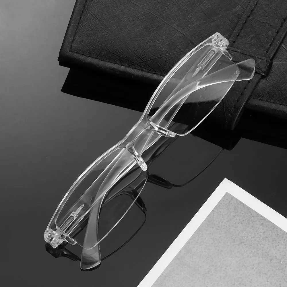 Vintage Transparent Silver Resin Lens Plastic Resin Lens Frame Flat Mirror Eyewear Presbyopic Glasses Reading Glasses W250513