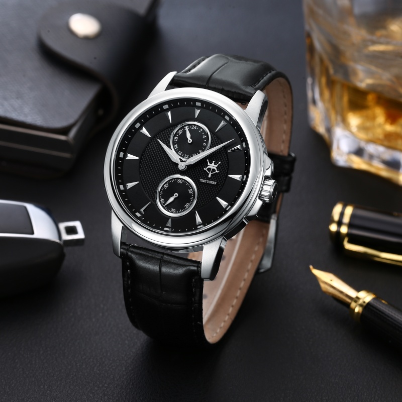 TIMETOKEN Fashion Casual Quartz Men's Sapphire Mirror Waterproof Watch
