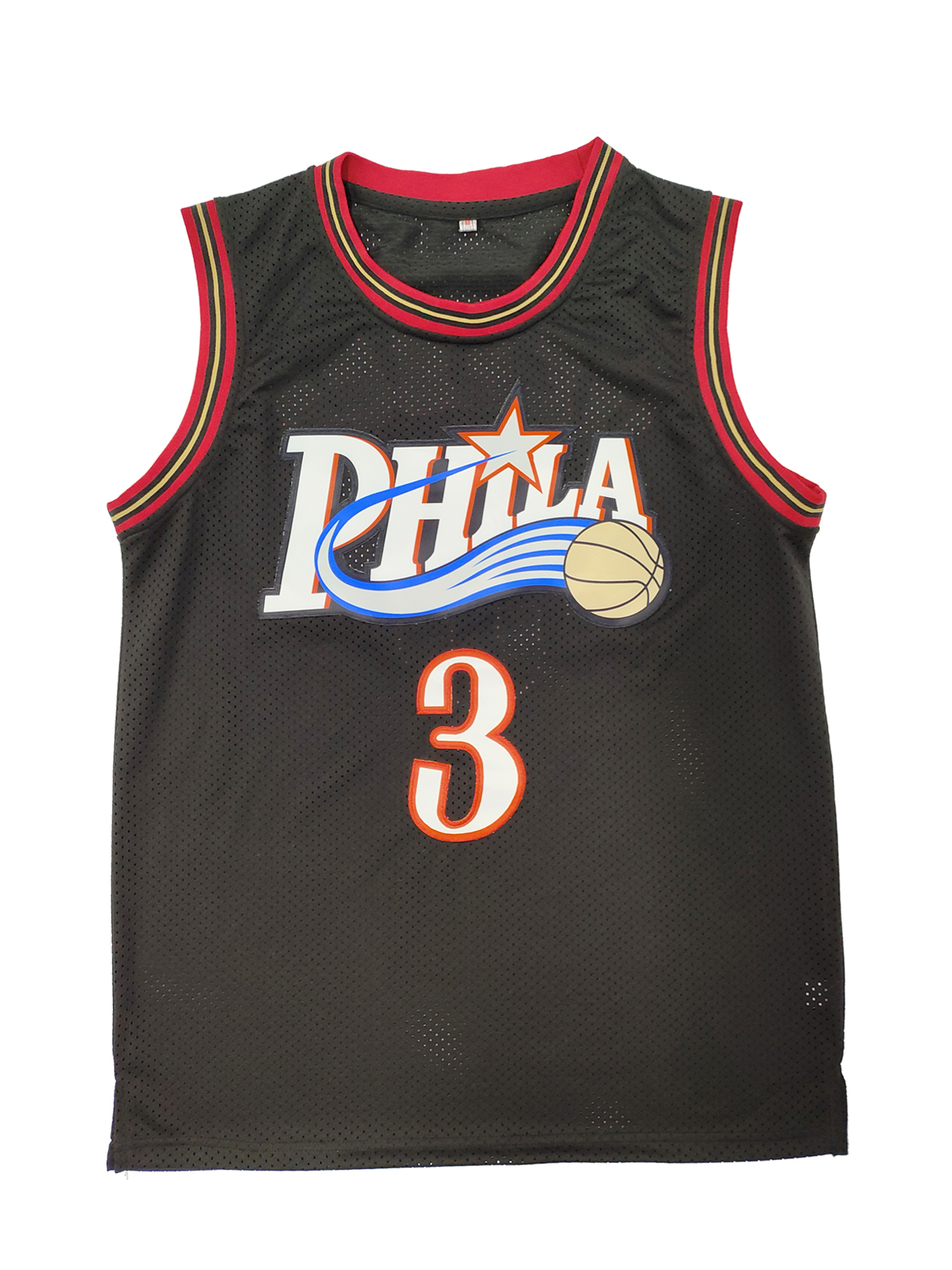 In Stock Basketball Jersey 3 Iverson THROWBACK 100% Stitched Fast Shipping Embroidered Letter Number Design