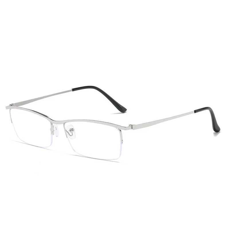 Half Frame Myopia Glasses Men Classic Rectangle Anti Blue Light Computer Eyeglasses Male Business Anti Fatigue Eyewear 0 To -600 W250513