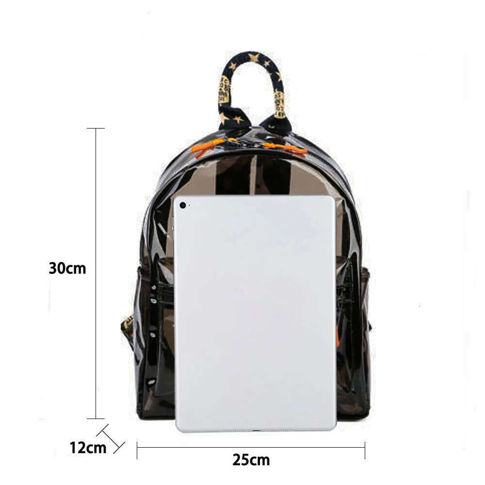 TINYAT Durable Transparent Student Backpacks Waterproof Mini Capacity Solid Color For Women Travel Music Concerts Use