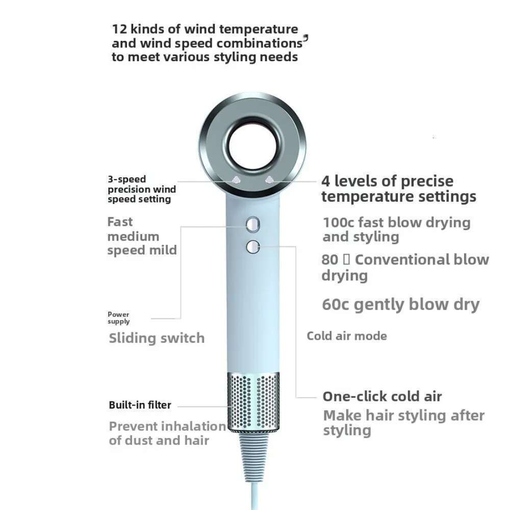 2025 New Professional Dryer With Temperature Control, Anion Functionality - Lightweight And Smooth Hair Styling