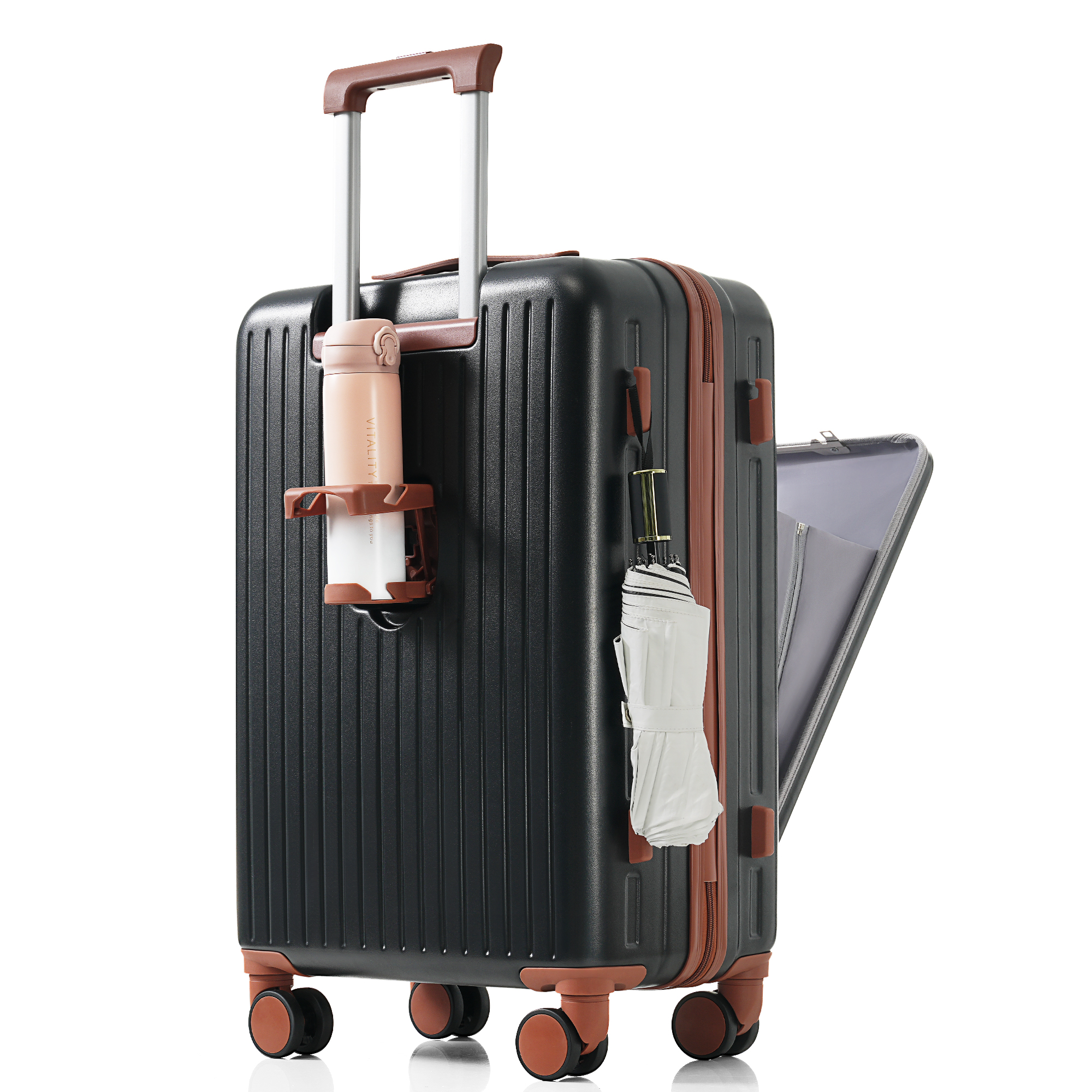 front opening 20inch travel duffel bag with usb charging port and tsa lock