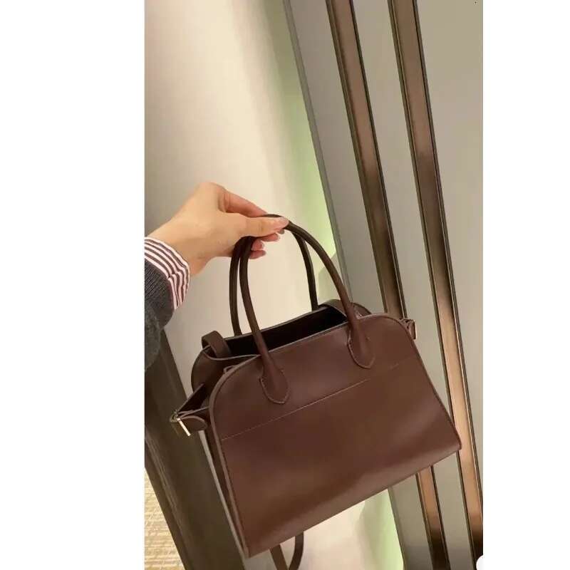 Classic Margaux10 Tote Top-handle Cow Leather Handbag Simple Shoulder Crossbody Bag For Women
