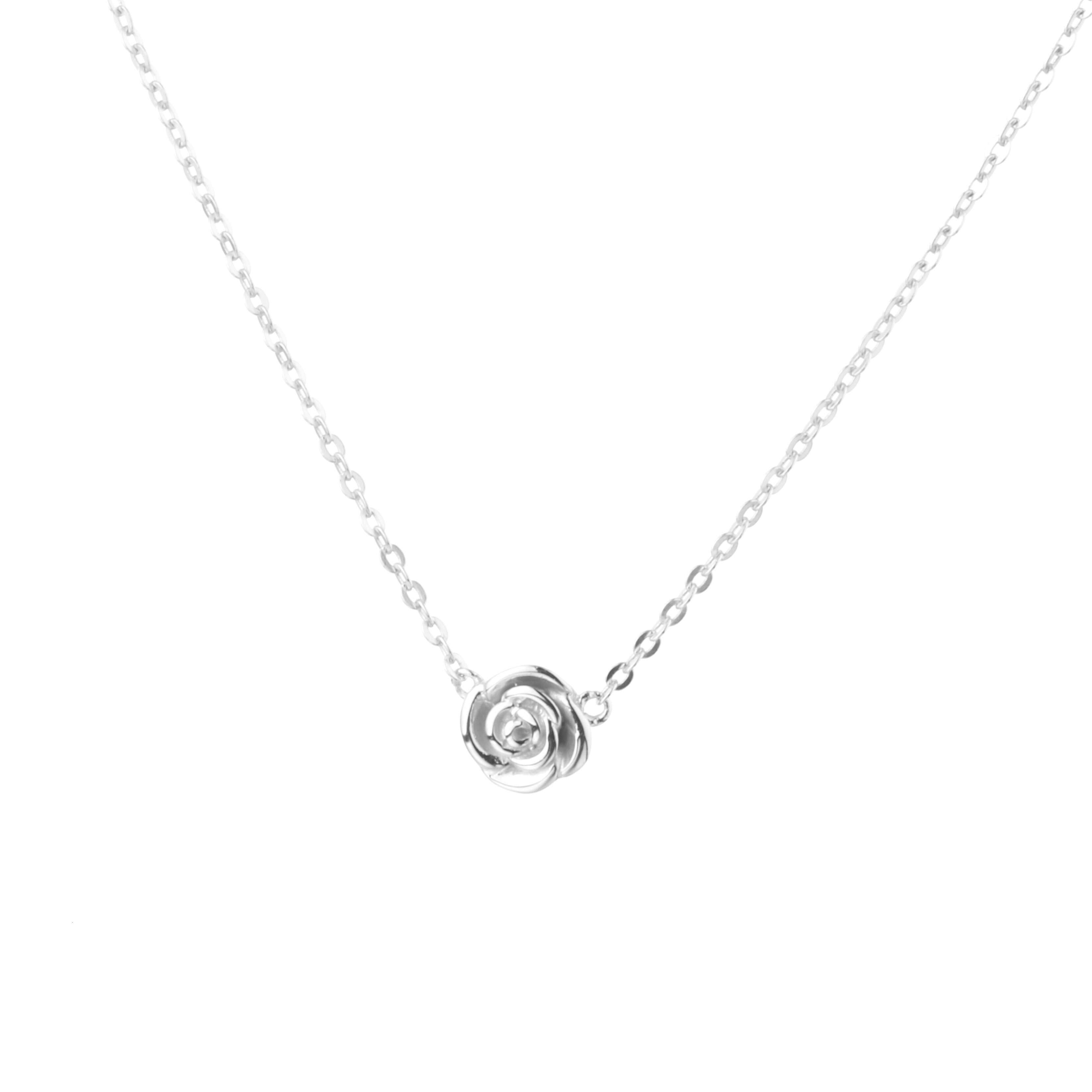 Pure sier jewelry, gold-plated rose pendant necklace, jewelry