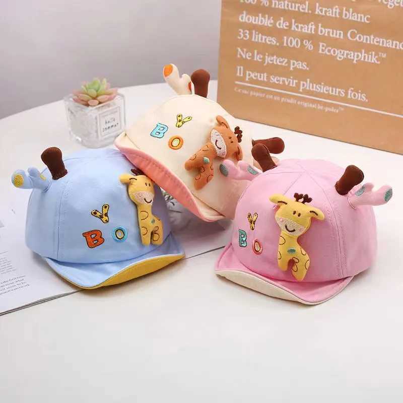 Cute Giraffe Baby Duckbill Hat Cartoon Toddler Soft Edge Duck Tongue Hat 6-18 Month Boy Girl Infant Sun Visors Kids Baseball Cap R250512