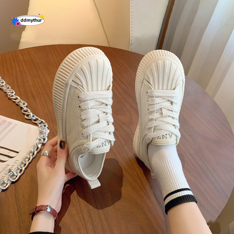 Beike Head Little White Women's Thick Sole 2023 Spring New Versatile Casual Board Elevated Sports Shoes Instagram Trend ddmythur