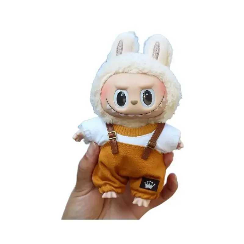 17cm Mini Plush DollS Clothes Outfit Accessories For Korea Kpop Exo Labubu Idol overalls pants set Macaron doll Clothing GiftT250513