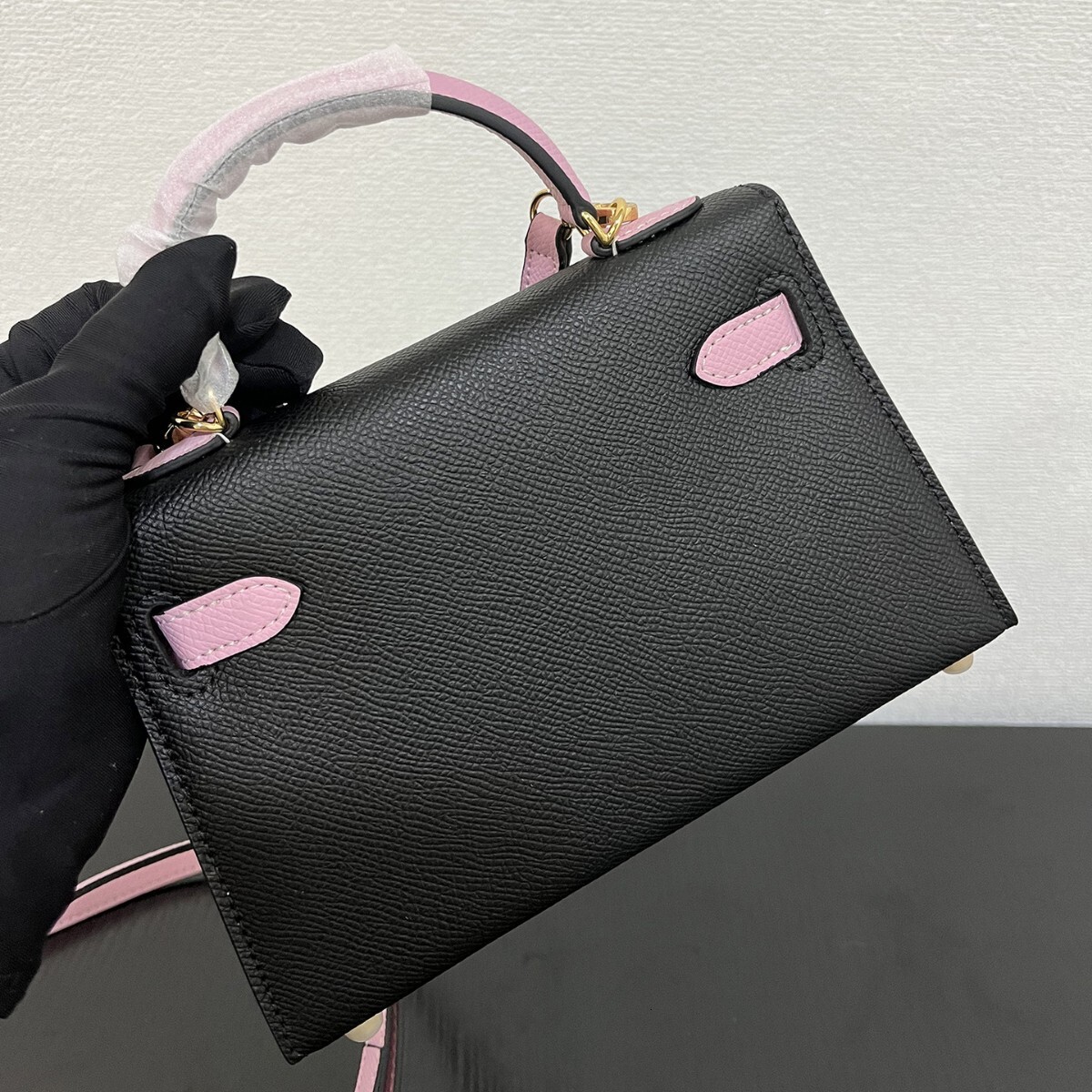2025S designer contrasting black pink second-generation Kelly genuine leather women bag high-end single shoulder crossbody handbag Free Shipping