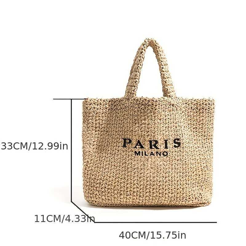 Casual Large Capacity Straw Tote Bag Designer Letters Women Handbags Handmade Woven Summer Beach Bag Big Shopper Purses 2024 Z250513