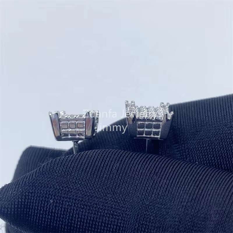 Iced Out Earring Jewelry VVS Moissanite 925 Silver Man Hip Hop Earring Stud Earrings