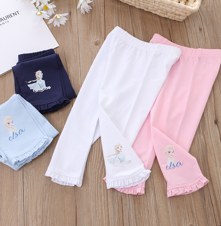 DISNEY Frozen Elsa princess toddler designer clothes baby clothes Children's summer shorts for girl cotton trousers for children