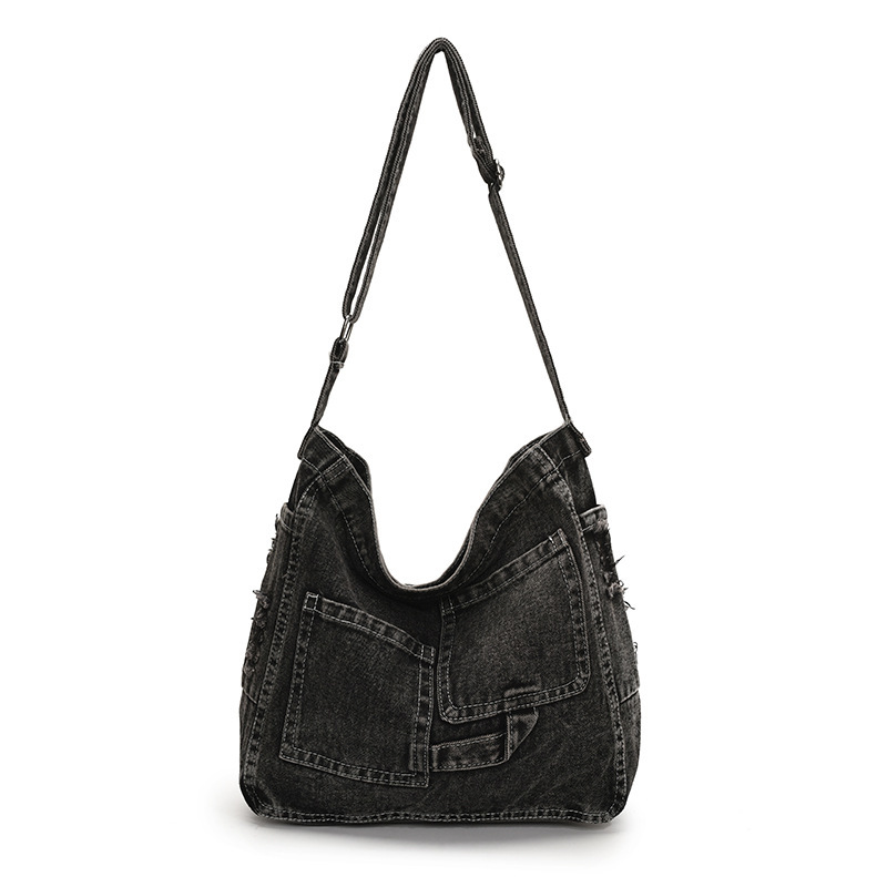 Casual denim tote women's 2025 summer new trend large capacity fashionable casual underarm bag