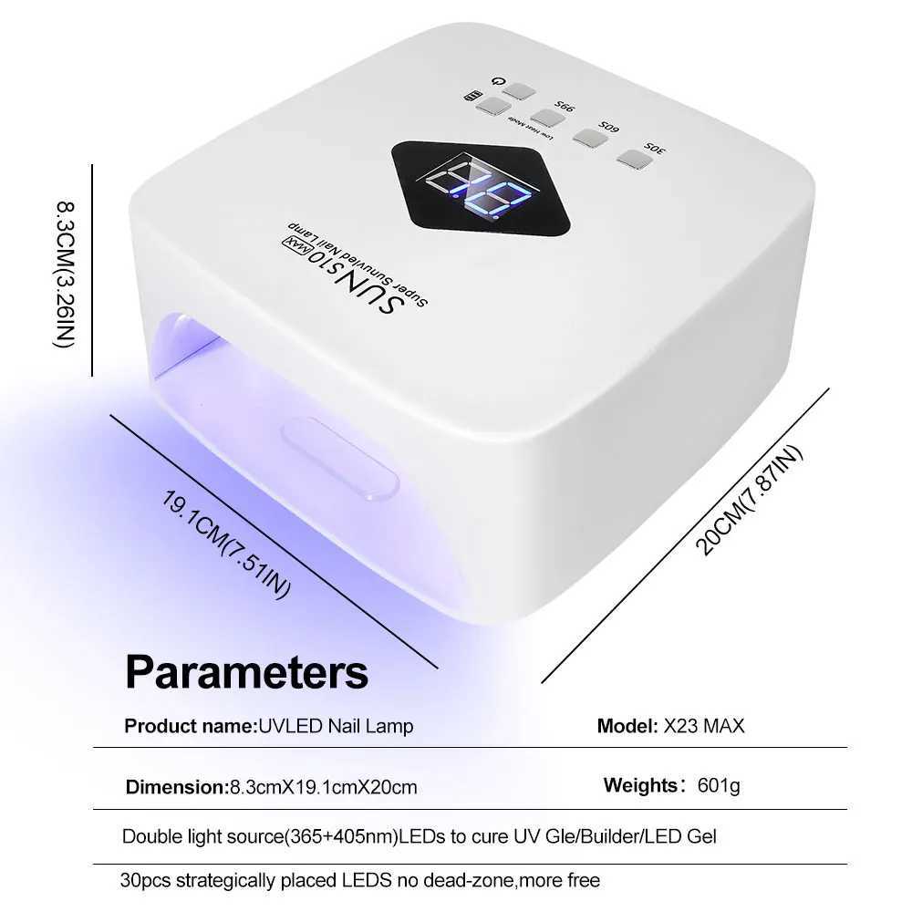 30 LED Nail Lamp Rechargeable UV Gel Polished Nail Lamp with Automatic Sensor and Timer Nail Gel Curing LED Lamp Equipment W250513
