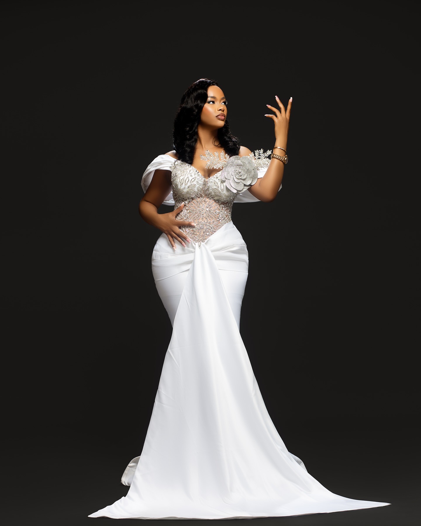 White Mermaid Plus Size Prom Dresses 2025 Flower Crystals Satin Sweetheart Evening Formal Party Second Birthday Engagement Gowns Dress For Special Occ