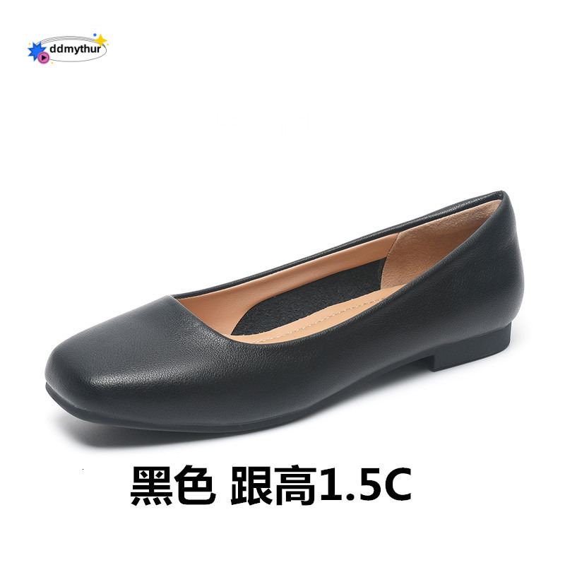Flight attendant work black professional medium heeled thick follow-up shoes, soft sole, comfortable and not tiring feet, women's shoes for civil