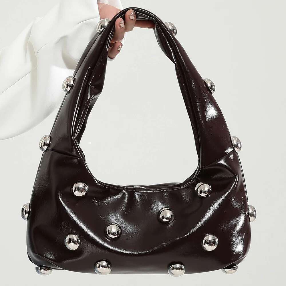 Personalized PU Rivet Fashion Shoulder Bags Solid Color Crossbody High-End Women Handbag Brand Satchel Small Tote Bag