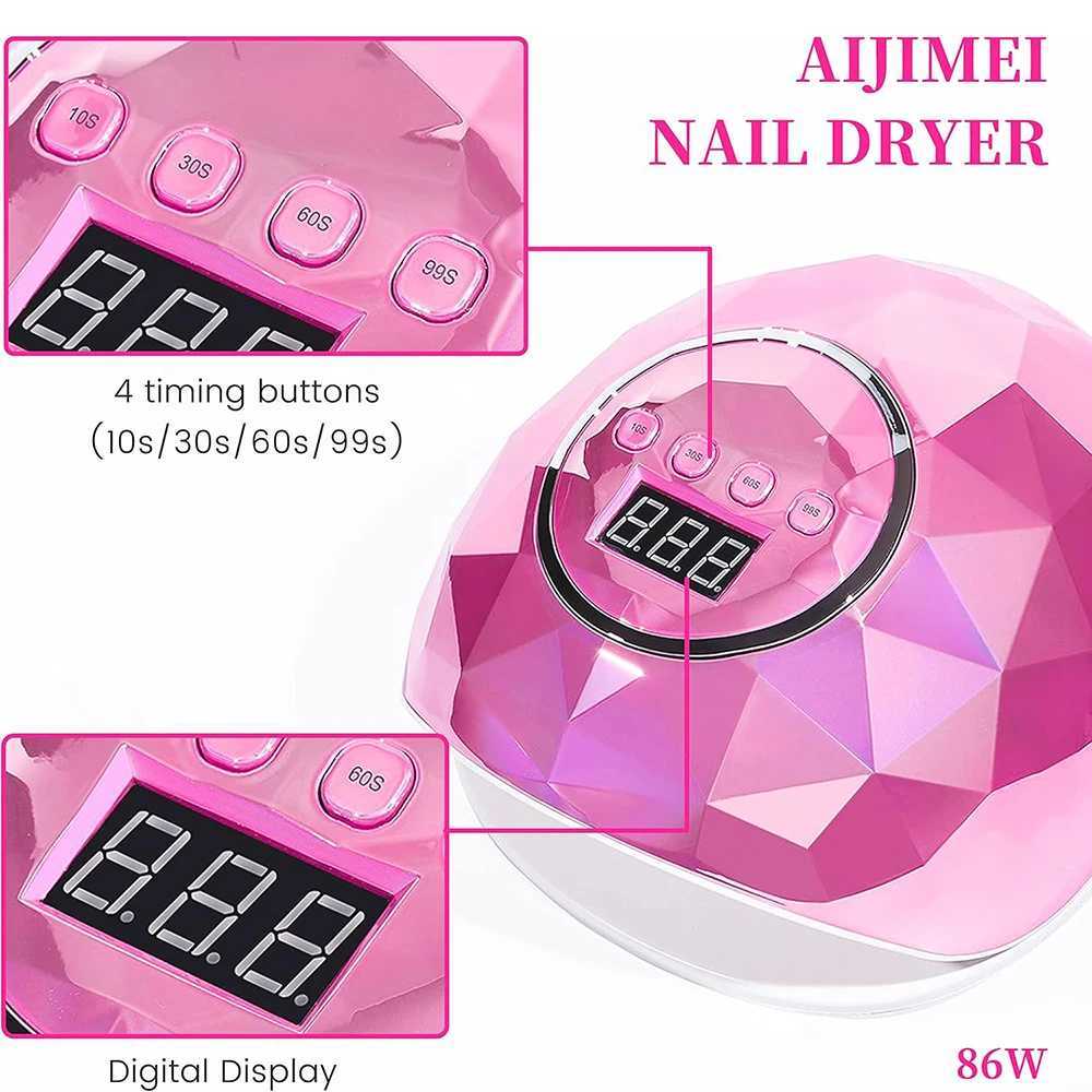 0W UV LED Nail Lamp with 39 Beads 4 Timing Settings Professional Gel Polish Drying Lamp for Manicure Suitable for Nail Salon W250513
