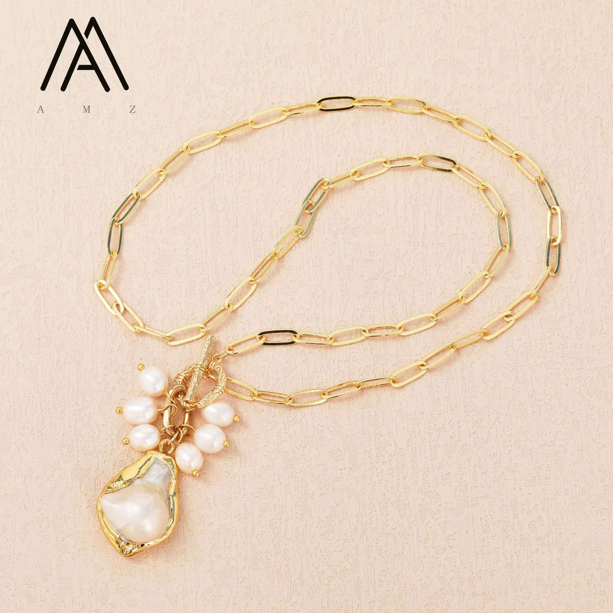 21 inch fashionable design natural pearl pendant necklace for women's accessories