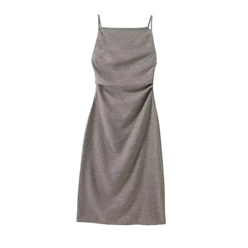 UNIZERA womens dress is extremely simple with a sense of drape and elegant suspender temperament Summer 250513
