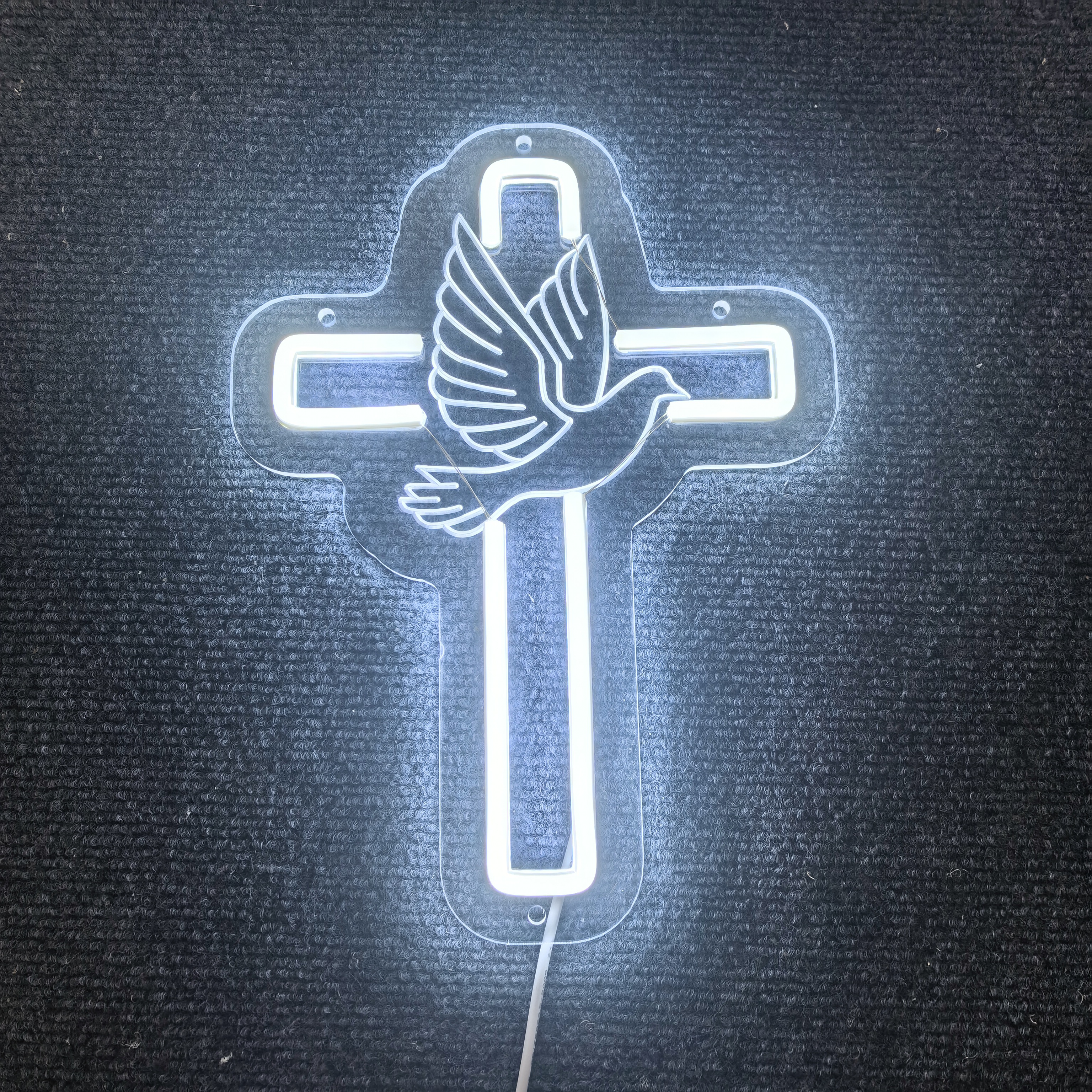 Jesus Cross Neon Sign for Wall Decor,USB Powered LED Neon Light Signs for Bedroom,Christian Decor,Religious Room,Kid Birthday Party