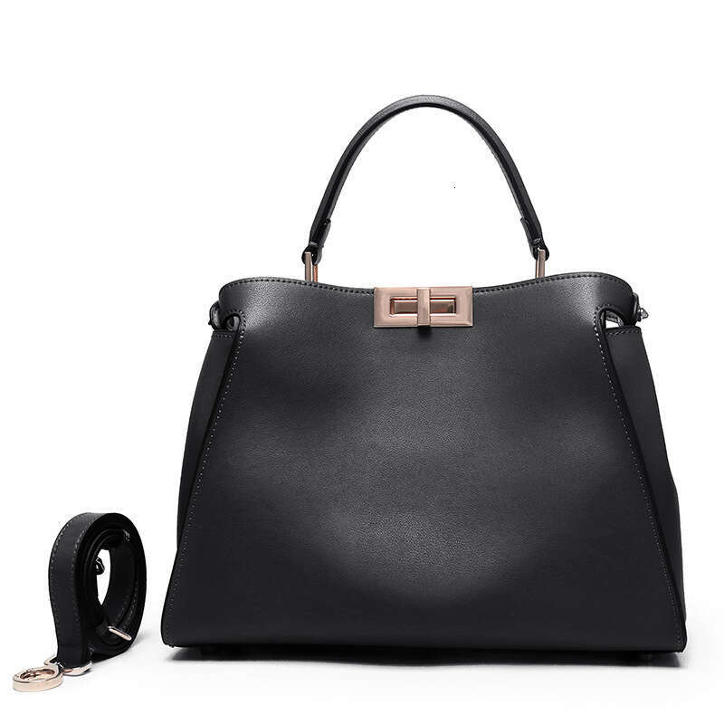 New Royal Sister Genuine Leather Professional Style Temperament Rotating Buckle Large Cat Cowhide Women s Crossbody Bag Handheld