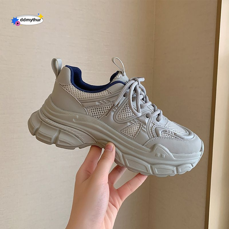 Forest style dad children's summer 2023 new student shoes, breathable mesh surface, Korean version thick soled small white shoes for women ddmyth