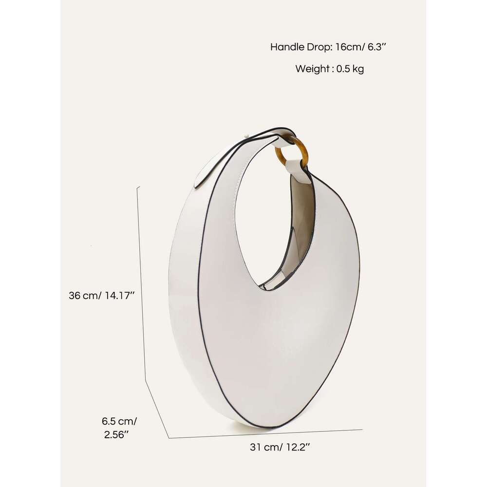 CR Niche Women Handbag Top-Handle Single Strap Shoulder Hobo Bag Irregular Shape Fashion Chic Underarm Purse