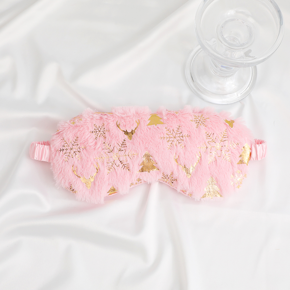 The new plush gold-embossed Christmas eye mask, a cute light-blocking sleep eye mask, is perfect for taking a nap with reindeer and starry sky