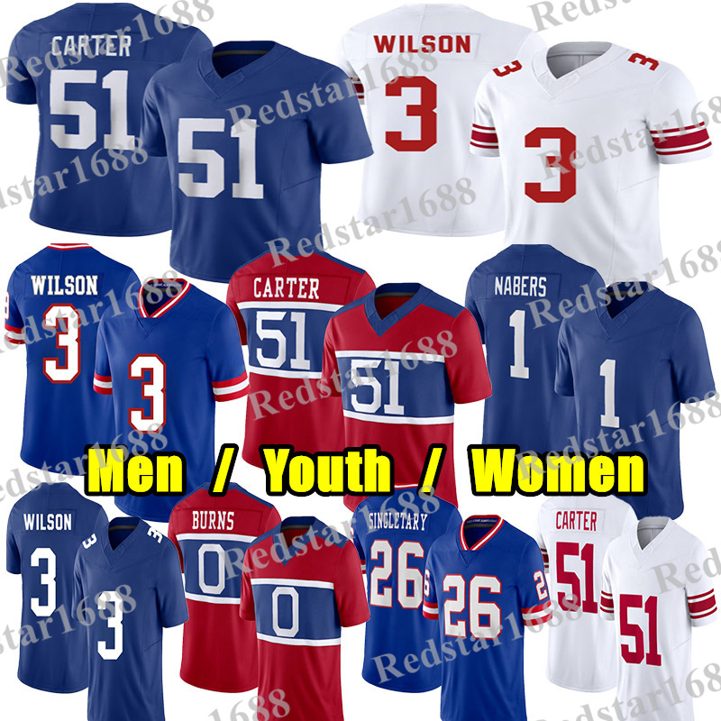 Custom Men Women Youth Kids Cam Skattebo Football Jersey Malik Nabers Abdul Carter Jaxson Dart Taylor Jerseys