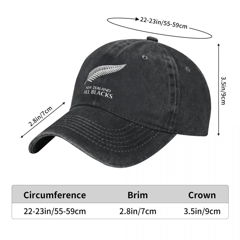 Zealand Unisex Baseball Cap Rugby Worldcup Sports Distressed Denim Washed Hats Cap Fashion Workouts Sun Cap 250512