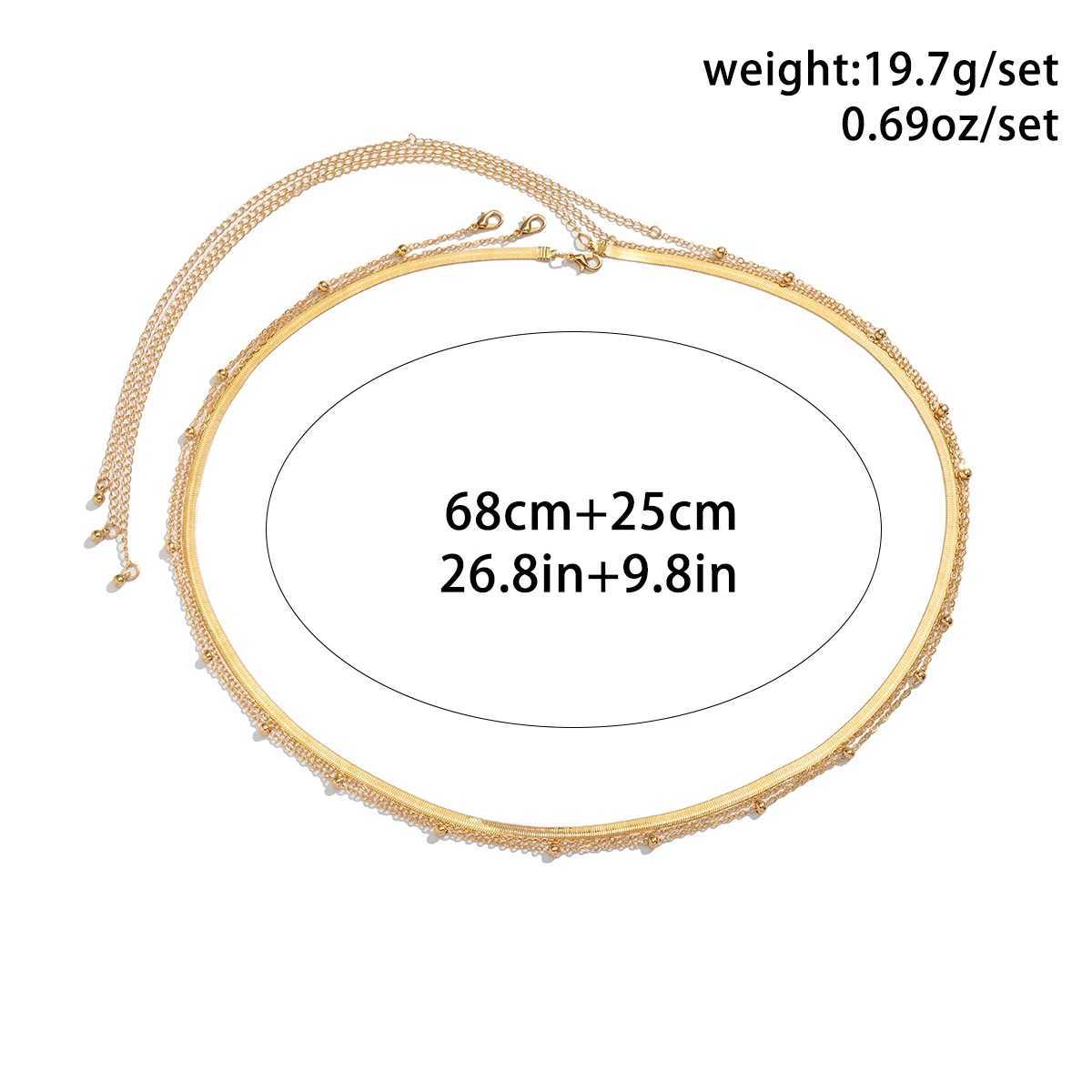 Salircon Minimalist multi-layer metal flat snake chain belly Waist chain Punk Metal Ball Sexy Bikini Summer Body Jewelry GiftT250513