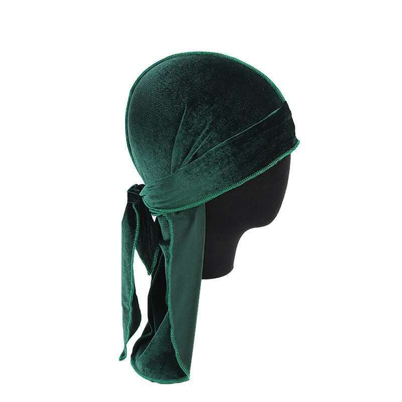 New Unisex Veet Durags Bandana Turban Hat Men Women Breathable Long Tail Pirate Hats Cap Hip Hop Headband