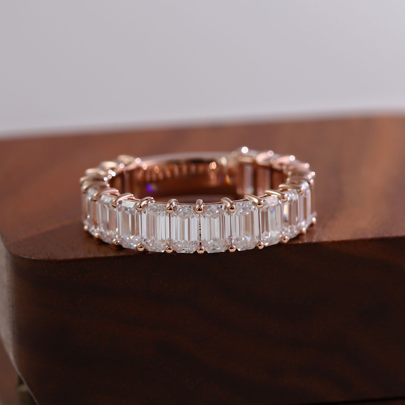 Advanced Custom 18k Rose Gold DEF VVS Moissanite Diamond Ring Fashion Jewelry Rings Set Engagement Anniversary Band Rings
