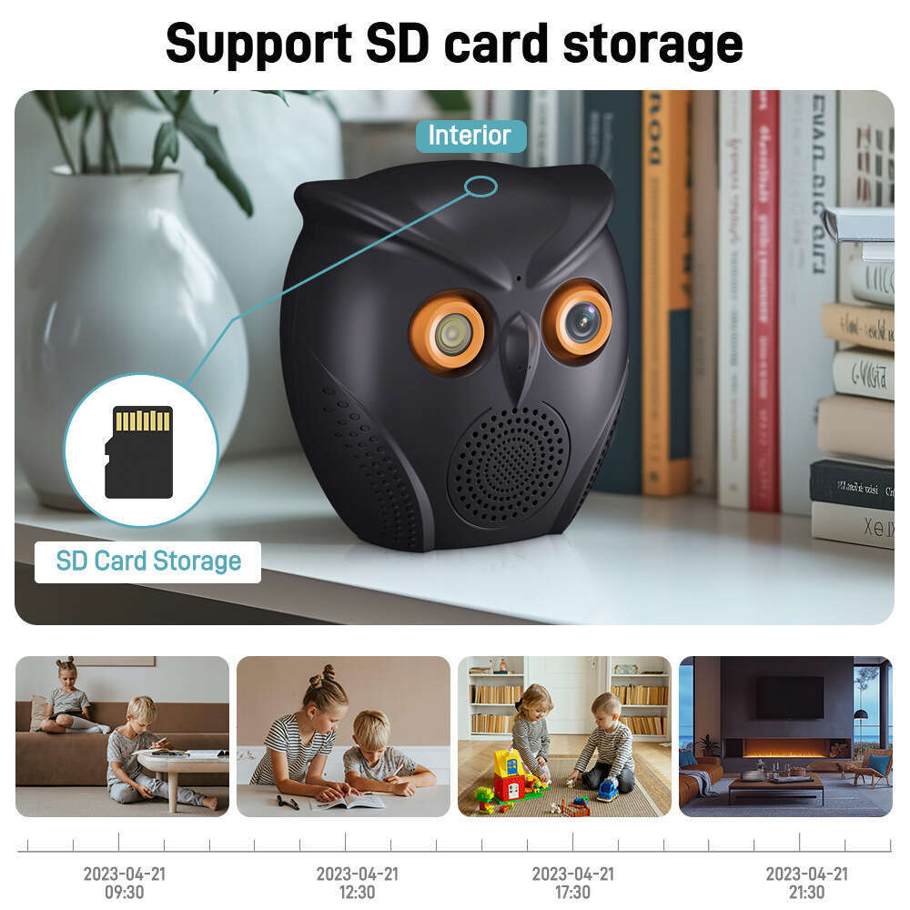 Wifi installation-free home cat Bluetooth audio HD camera owl alarm wide-angle field of view monitoring