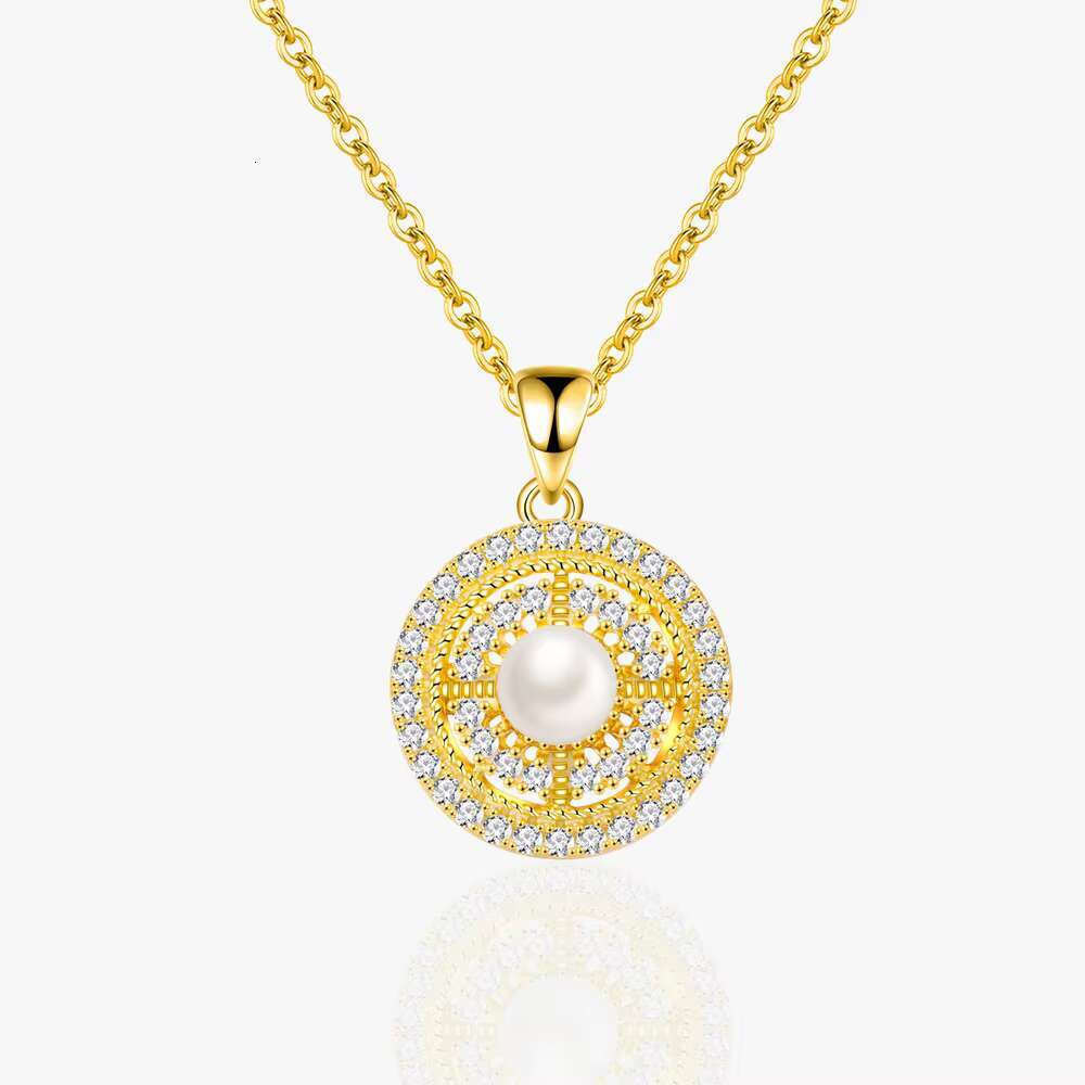 Walther 100% pure sier all carbon pearl circular pendant necklace, women's wedding boutique accessory