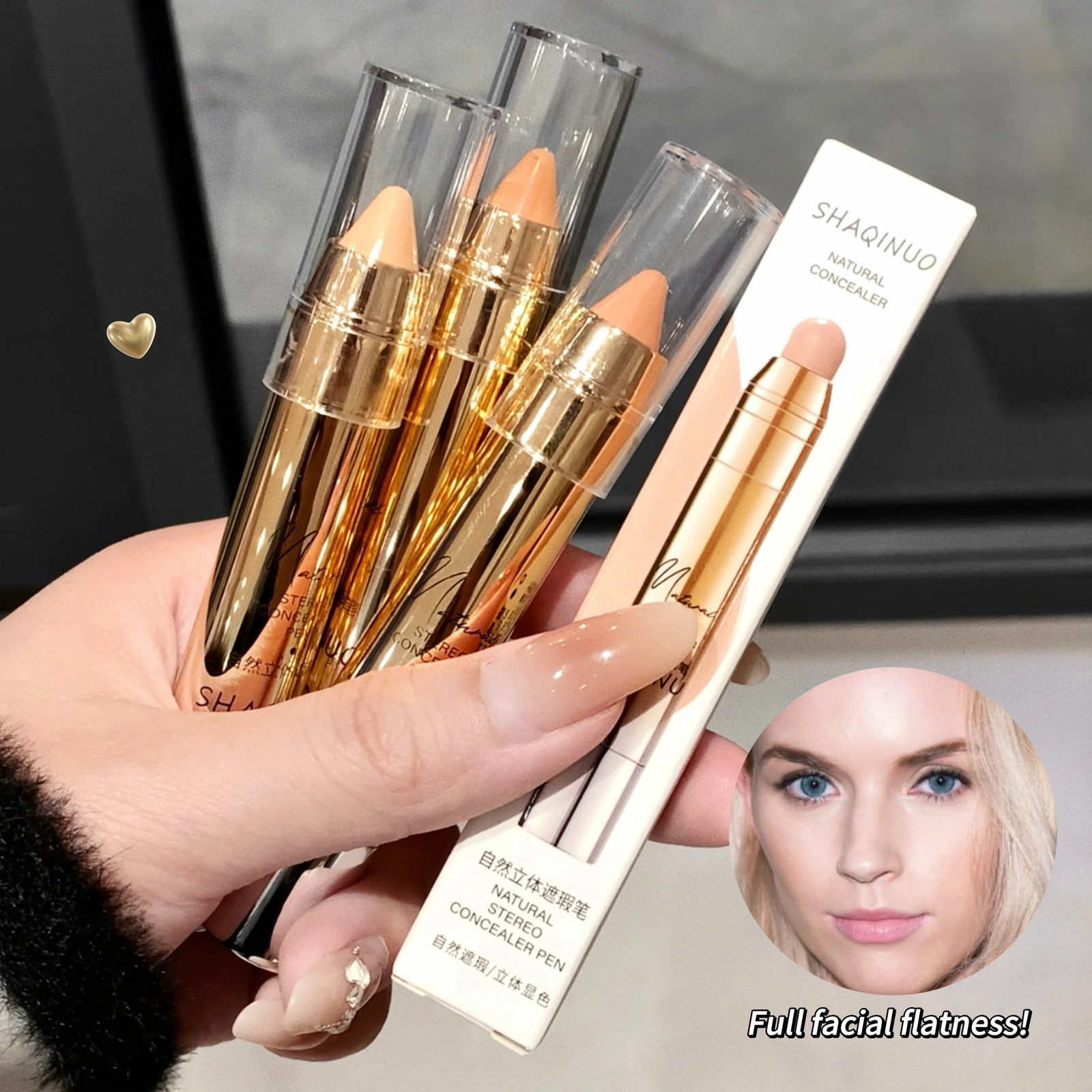 3 Colors Natural Dimensional Concealer Lightweight Hydrating Delicate Concealer for Dark Eye Circles Pimple Marks 250512