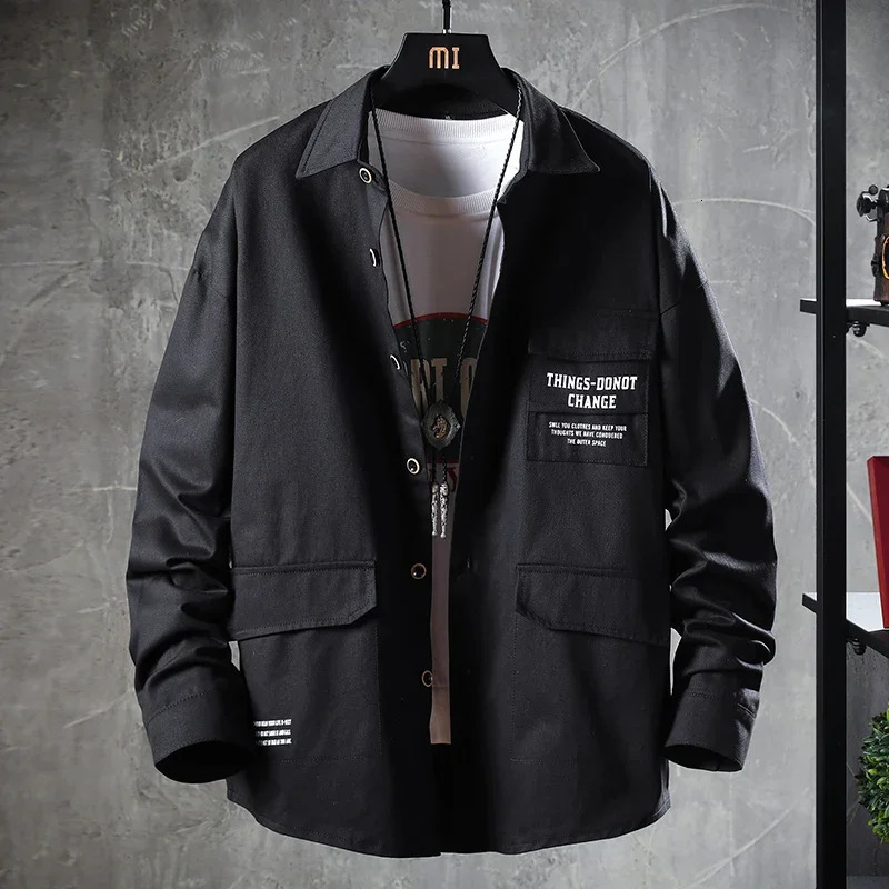 2024 autumn freight shirt mens casual multi pocket street clothing long sleeved Korean fashion cotton 250506Z