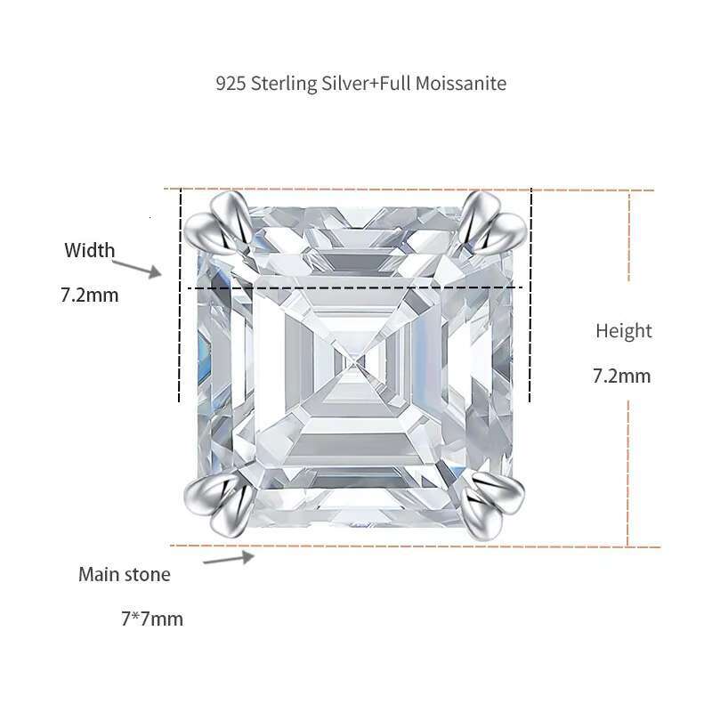 Ruizuan Moissanite Earrings Display 925 Silver Wholesale Woman Moissanite-Hip-Hop-Jewelry