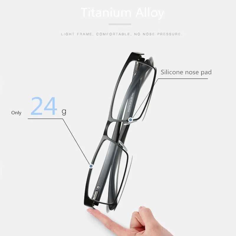 High Quality Titanium Alloy Reading Glasses for Men with Number Womens 12 Layer Coated Folding Eyeglasses Book (BlackGun) W250513