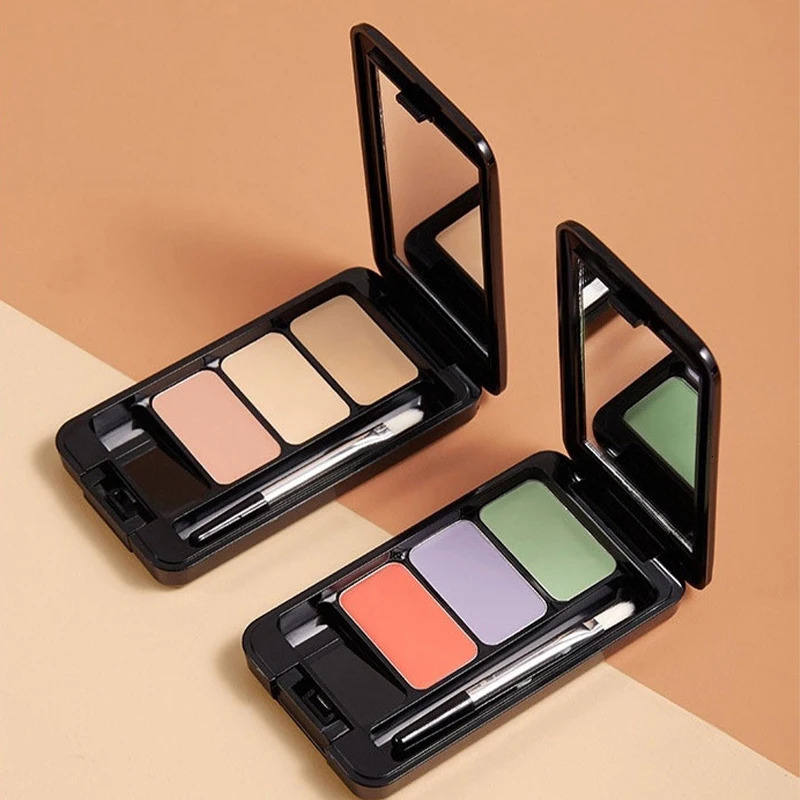 Natural three color concealer for facial pockmarks stains lacrimal furrows to cover and brighten 250512