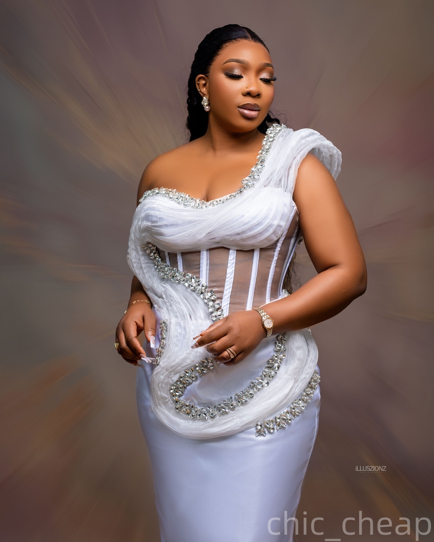 White Sheath Plus Size Prom Dresses 2025 One Shoulder Crystals Satin Evening Formal Party Second Birthday Engagement Gowns Dress For Special Occasions