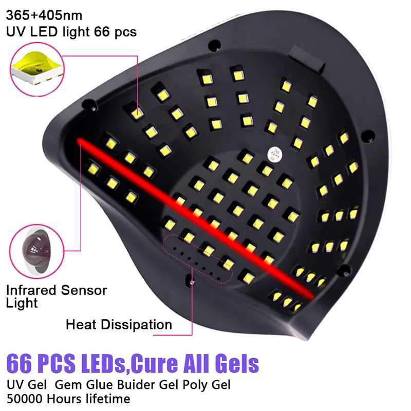 SUN X0 MAX UV LED Nail Dryer 280W 66LEDs Gel Polish Curing Lamp with 4 Timers Automatic Sensor LCD Display Quick Dry Manicure W250513