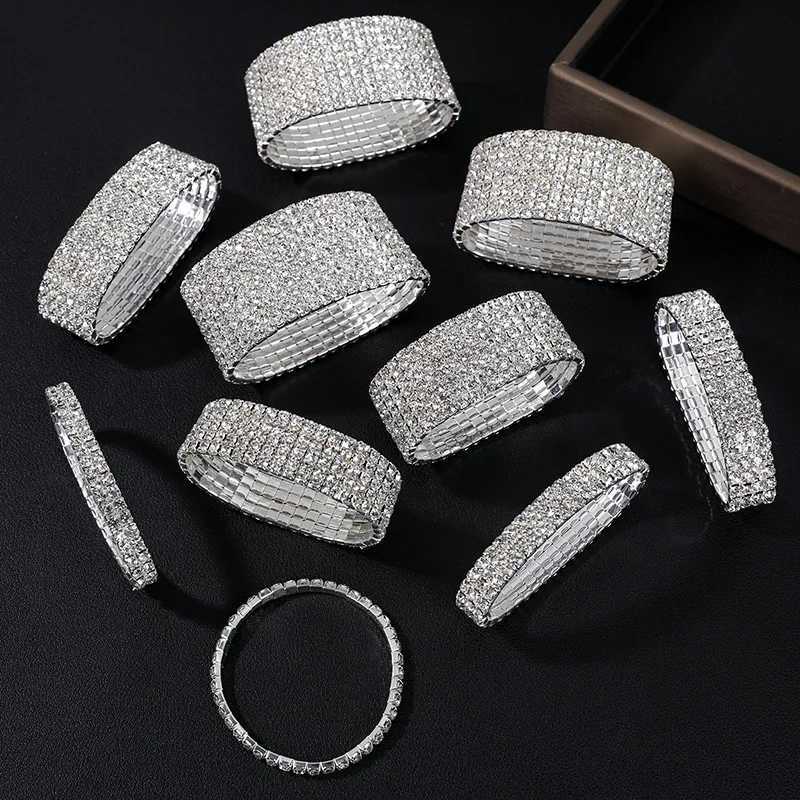 Fashion Light Luxury Multi Row Adjustable Elastic Full Diamond Bracelet Jewelry Suitable for Travel Party Festival Gifts-5104 XJ250707