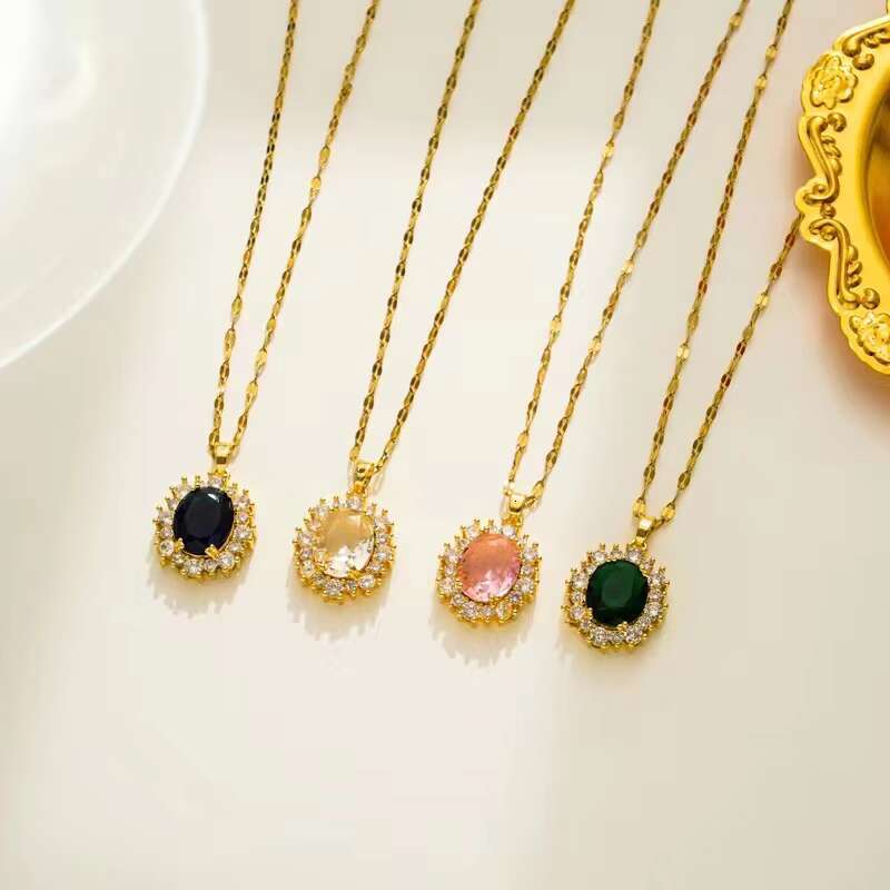 Gold Plated Stainless Steel Jewelry Heart Pendant Fashion Accessories Women's Necklace