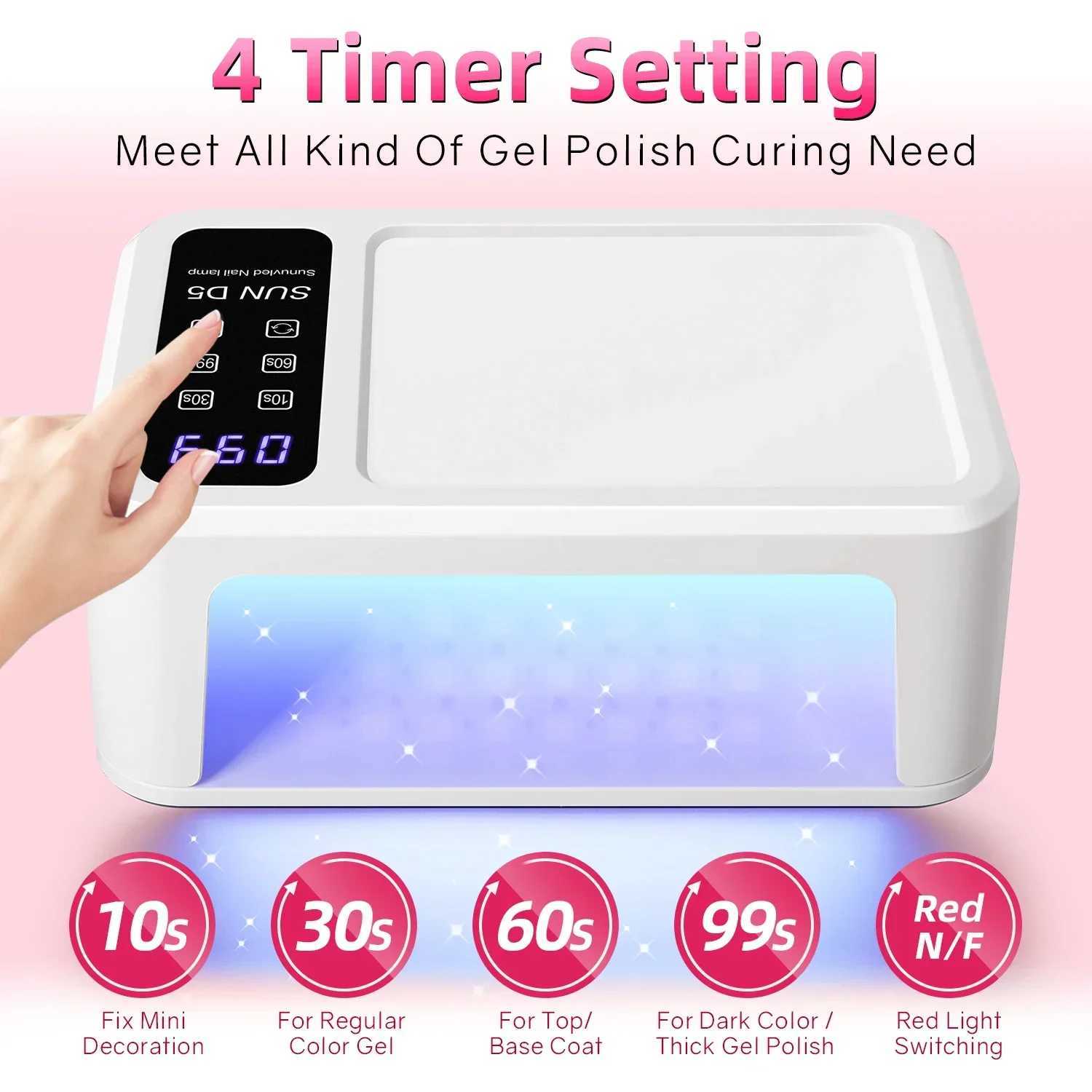 40 Beads Professional UV LED Nail Lamp For Nails 480W Fast Curing Gel Polish Lamp With LCD Display Screen Smart Sensor W250513