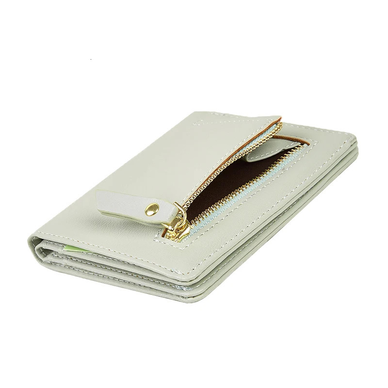 Ultra-Thin Folding Wallet for Women Mini Wallet Credit Card Bag Cute Short Coin Purse Simple Fashion 250512